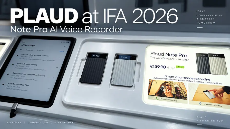 Plaud na IFA 2026: záznamníky k AI asistentům v Berlíně